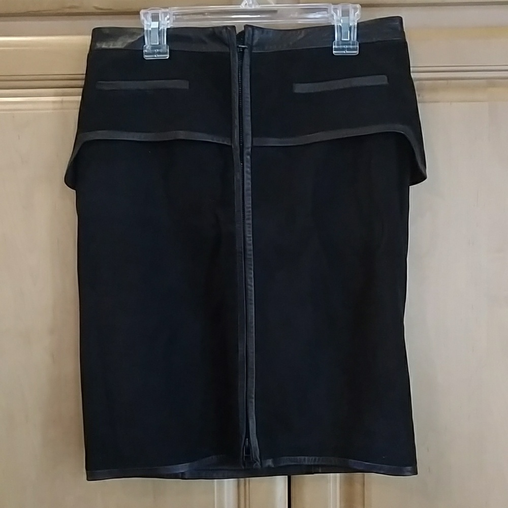 Leather Zip Front Skirt NWT